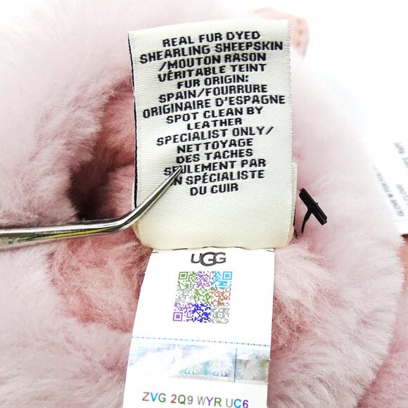 UGG Pink Color Genuine Dyed Shearling Slim Side Vent Gloves  Size L - Picture 8 of 9